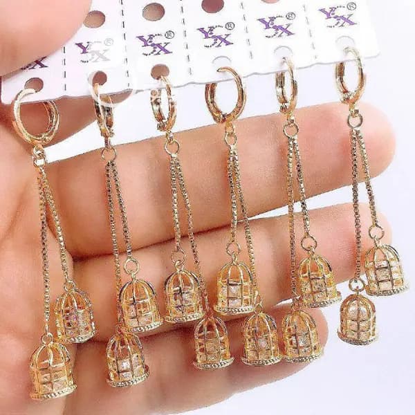 گوشواره آبشاری طرح قفس