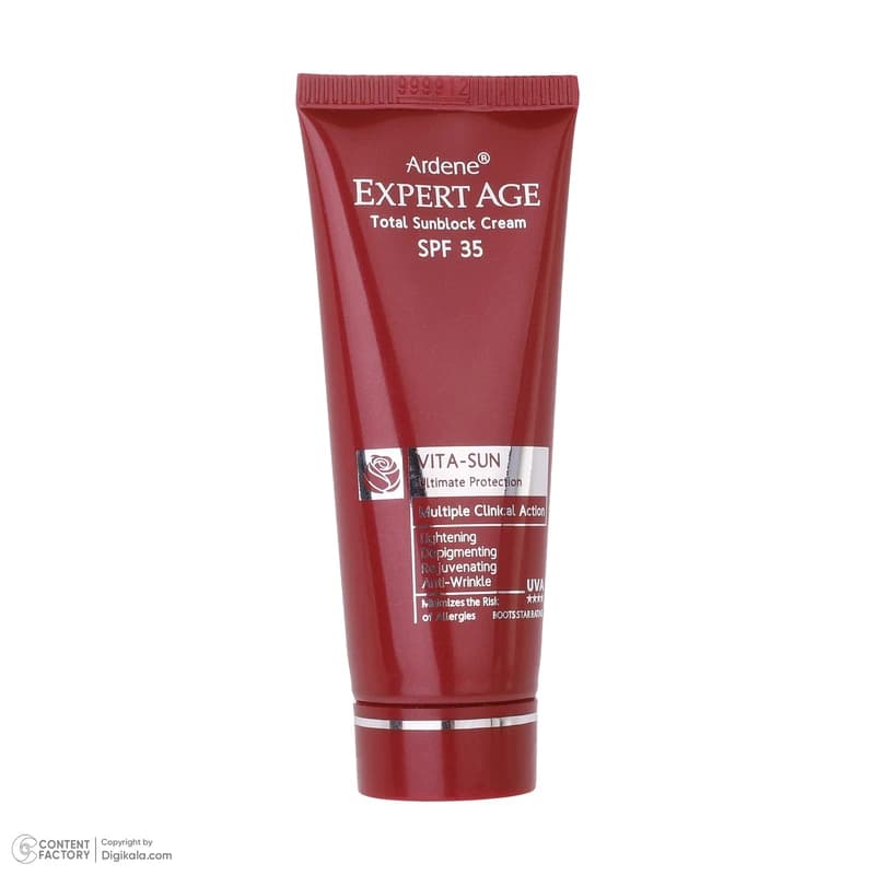 کرم ضد آفتاب بدون رنگ آردن اکسپرت ایج SPF 35 مدل VITA مناسب همه انواع پوست حجم 45 میلی‌لیتر — تصویر ۶