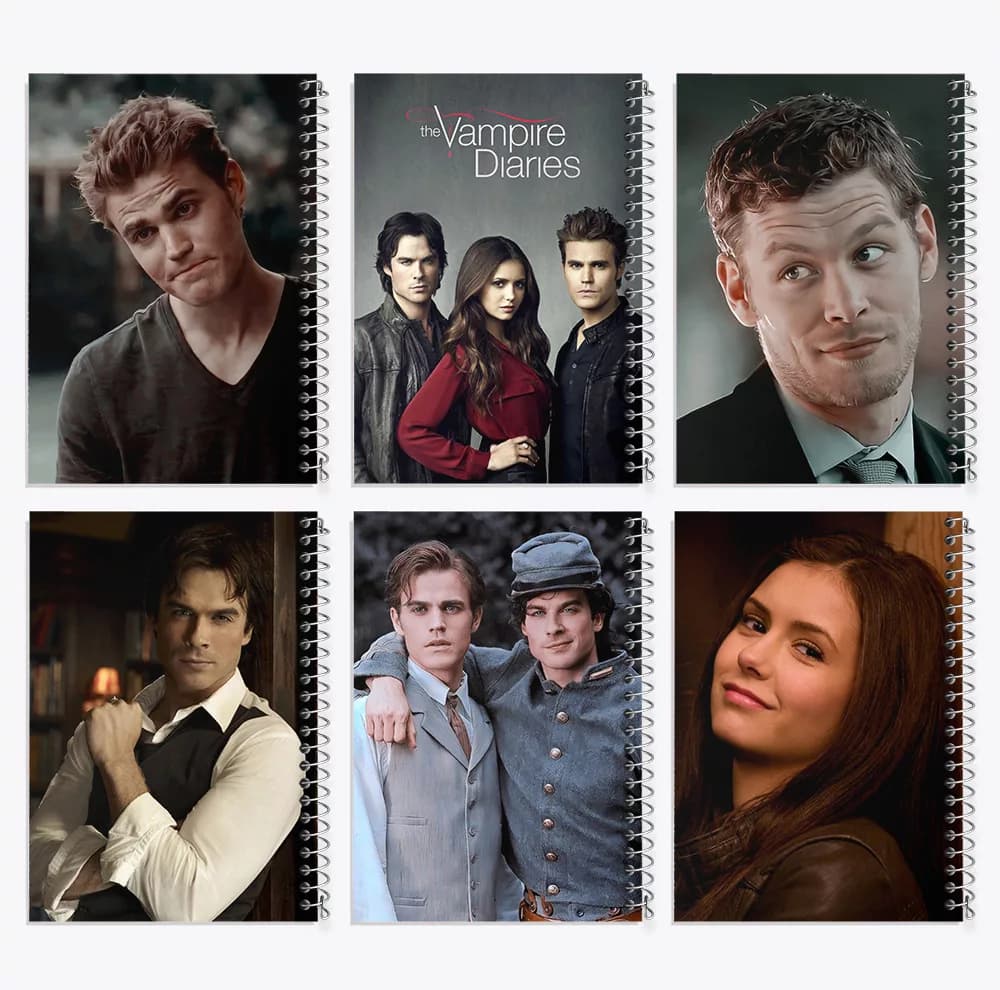 دفتر مشق 100 برگ خندالو طرح خاطرات خون آشام (The Vampire Diaries) کد 715 مجموعه 6 عددی