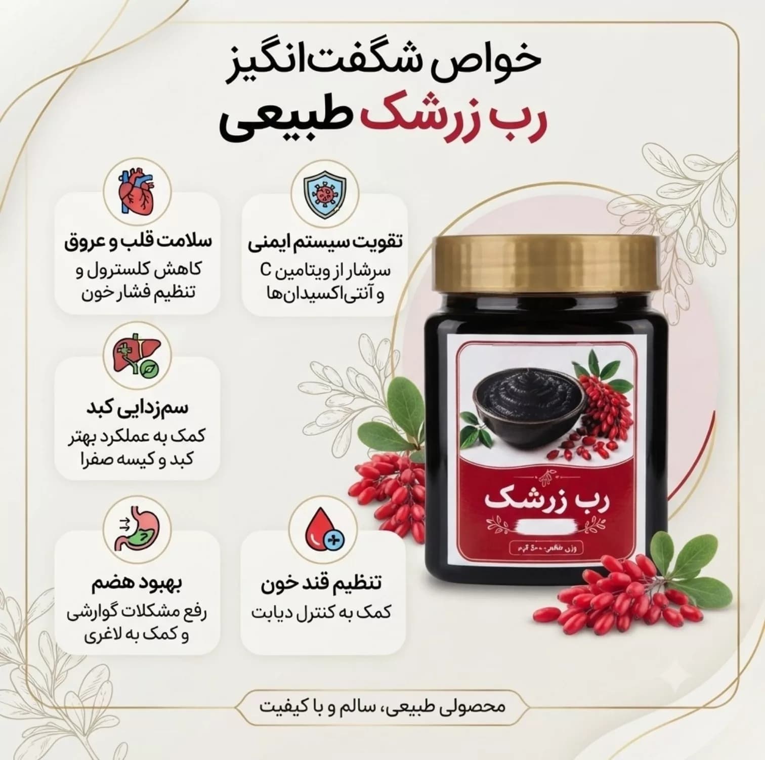 رب زرشک سنتی جالینوس – 450 گرم بسته 4 عددی — تصویر ۲