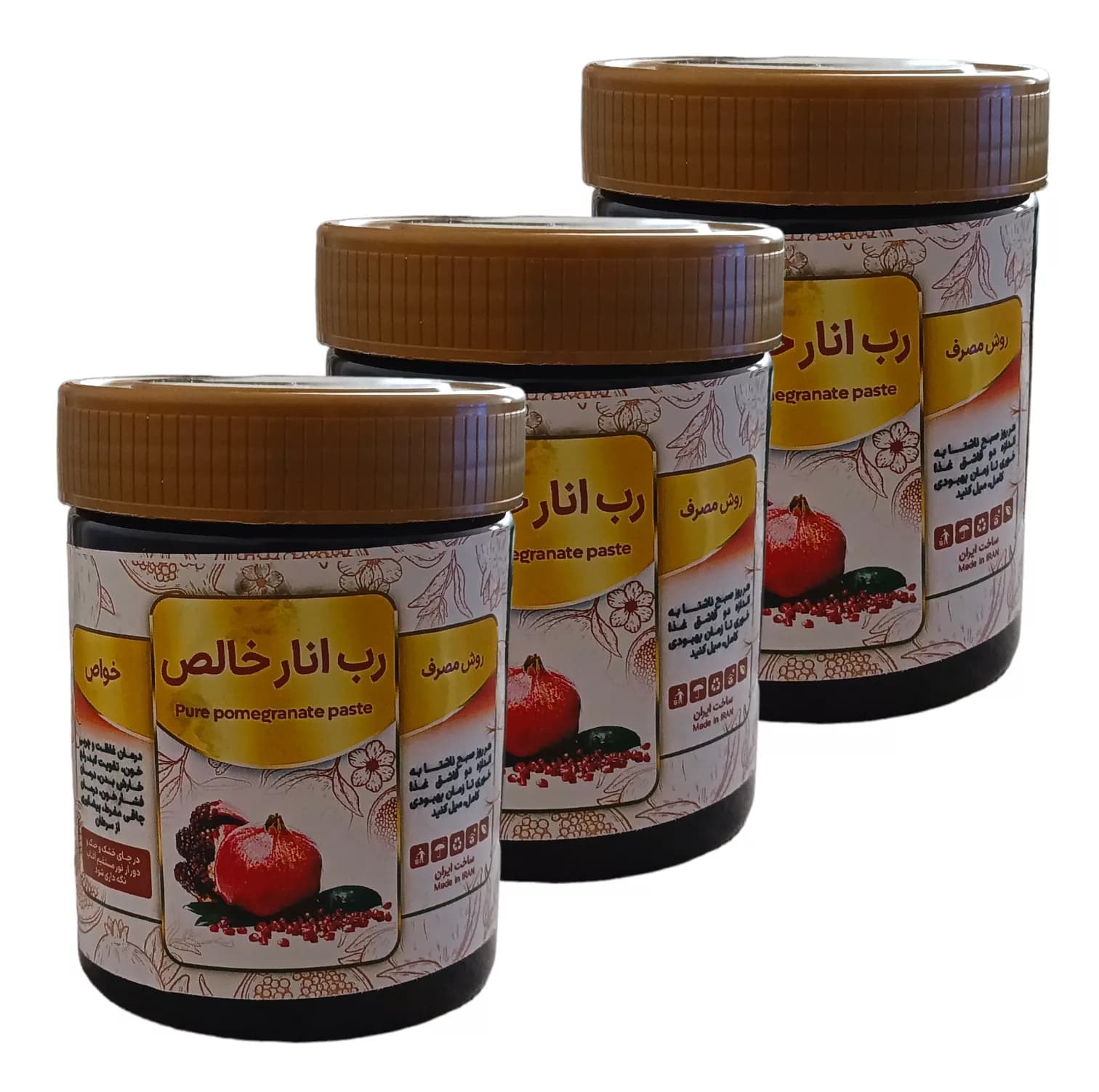 رب انار خالص – 500 گرم بسته 3 عددی