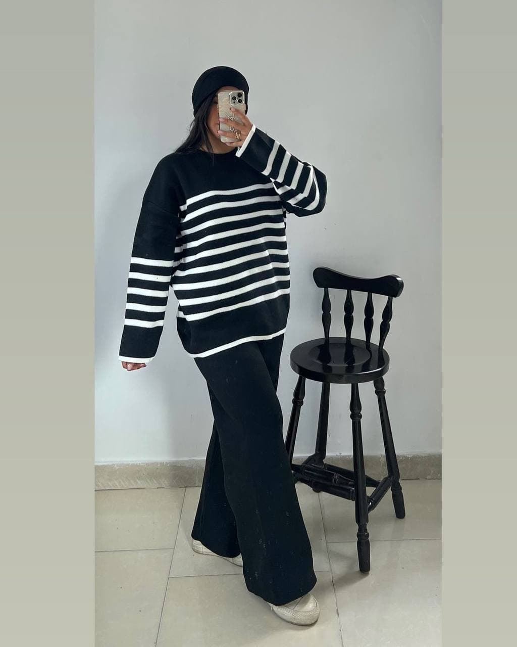 ست بافت تونیک شلوار پایین کش(پک3 عددی) — تصویر ۶