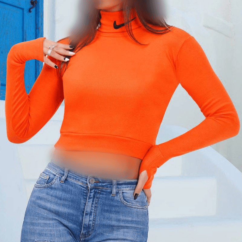 کراپ فینگر یقه اسکی گلدوزی نایک (پک 4عددی)