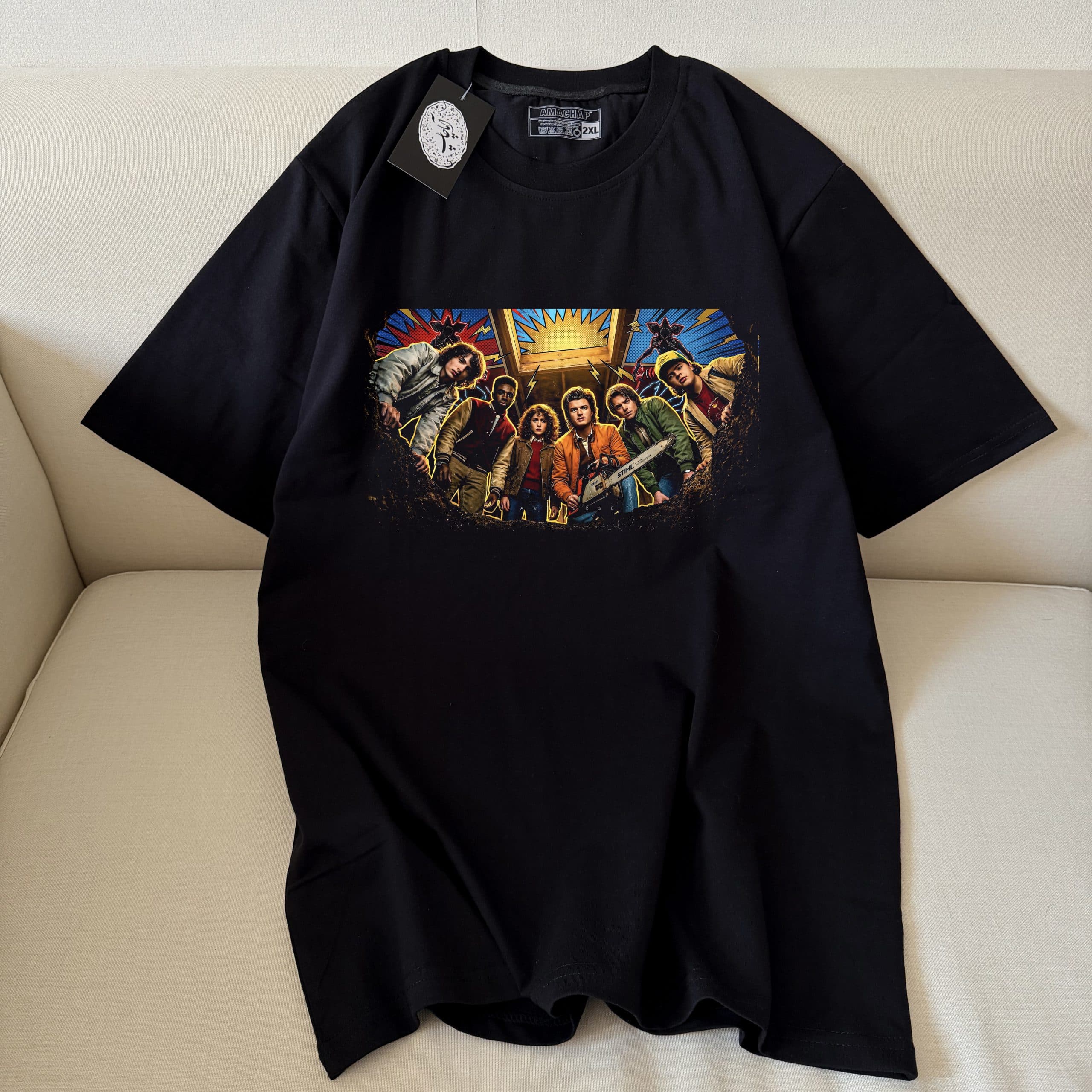 تیشرت نخ پنبه طرح Stranger Things FRIENDS TEAM — تصویر ۲