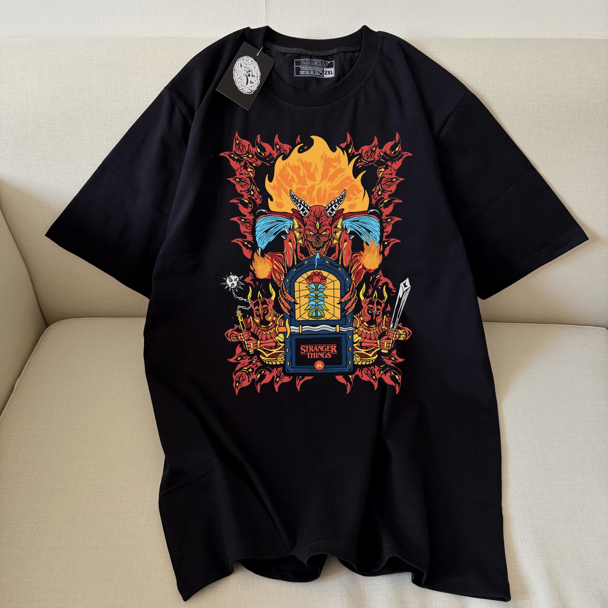 تیشرت نخ پنبه طرح لوگو Stranger Things 29254
