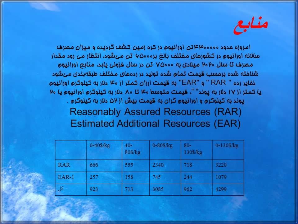پاورپوینت اورانیوم و توریم — تصویر ۷