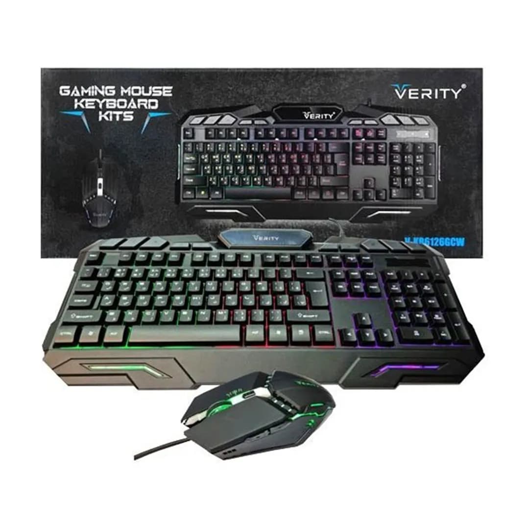 موس و کیبورد گیمینگ سیمی RGB وریتی مدل V-KB6126GCW — تصویر ۵