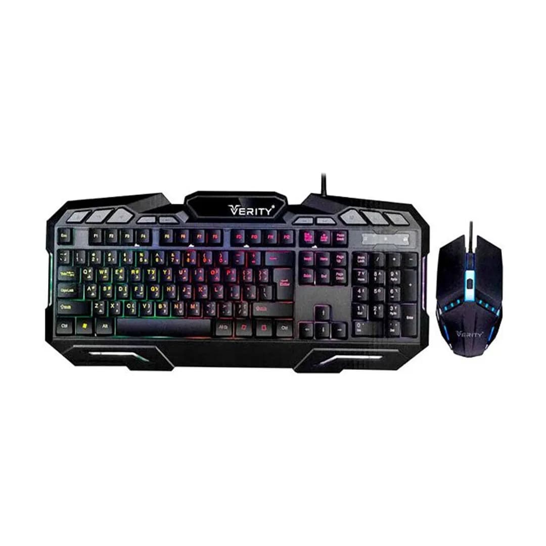 موس و کیبورد گیمینگ سیمی RGB وریتی مدل V-KB6126GCW