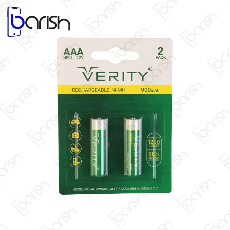 باتری نیم قلمی 900mAh شارژی وریتی – بسته 2 عددی