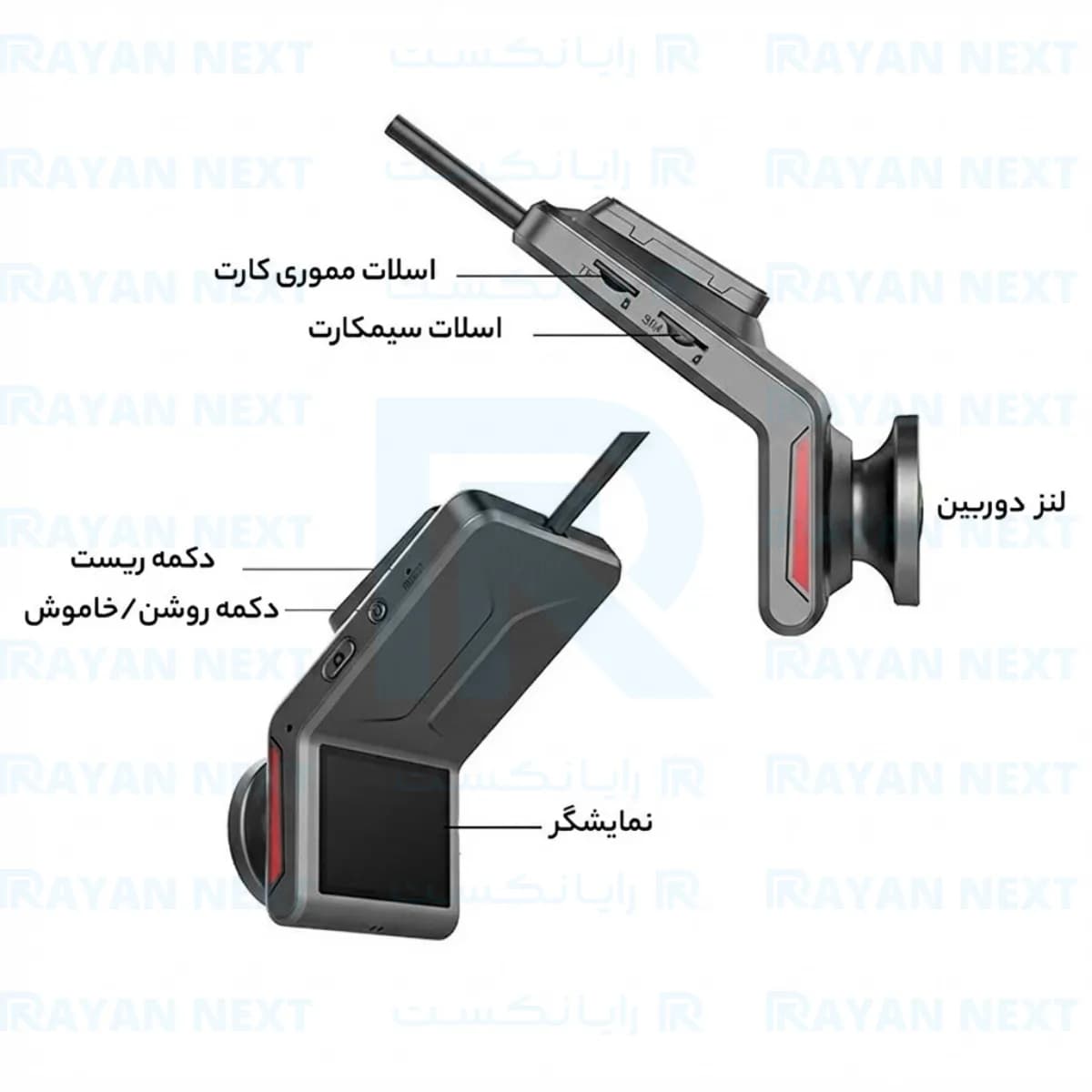 دوربین ثبت وقایع خودرو مدل K18 | ردیاب GPS و اتصال 4G — تصویر ۲