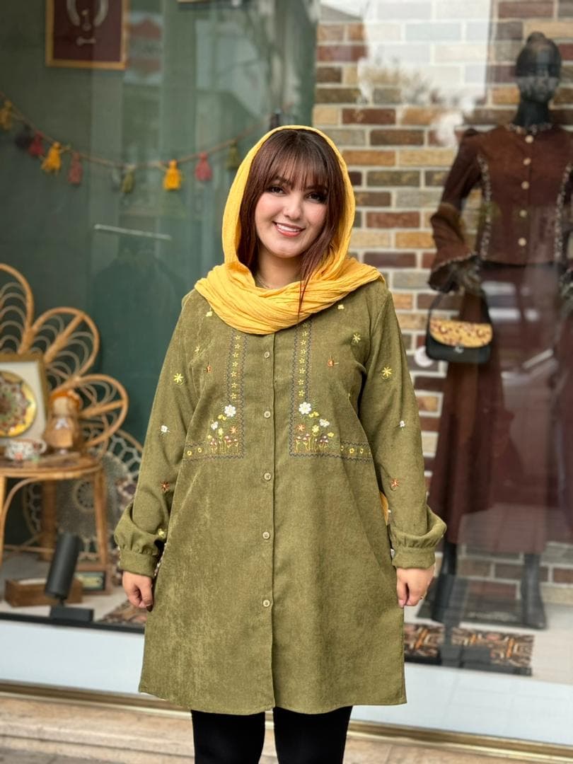 مانتو آوا کبریتی زیتونی