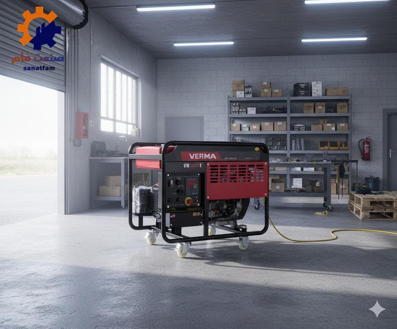 موتور برق دیزلی تک فاز 10 کیلوواتی ورما مدل VM13000 E