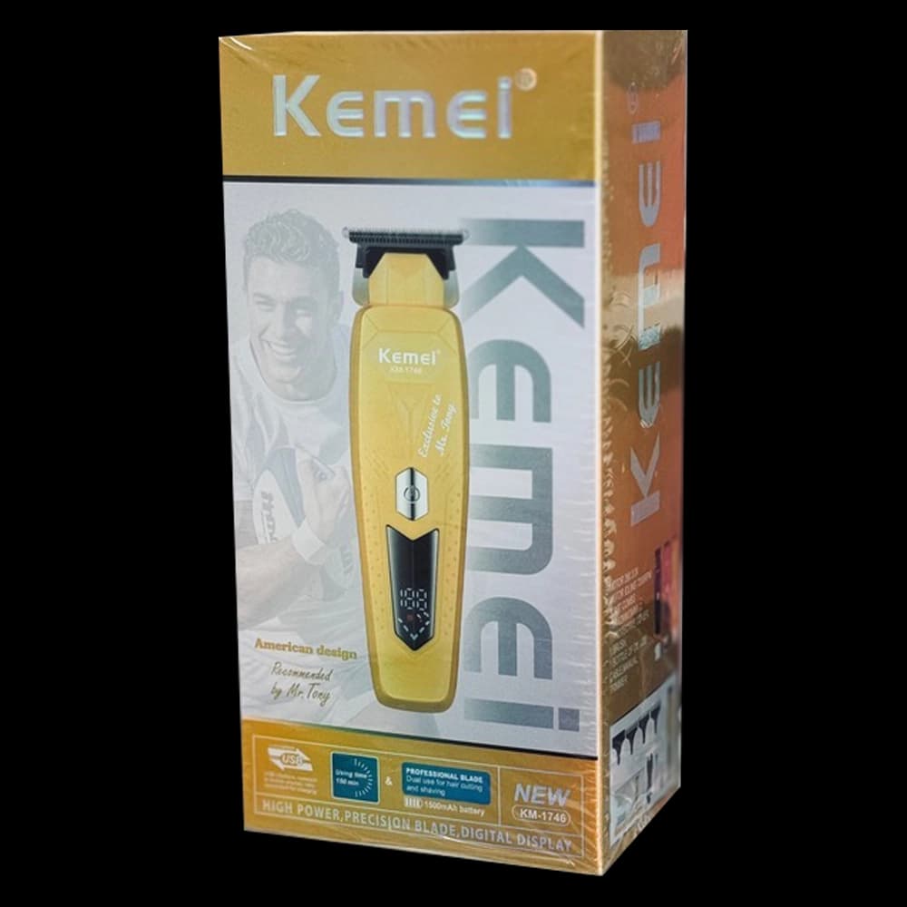 خط زن حرفهای کیمی KEMEI مدل KM-1746 با باتری 1500 میلیآمپر و نمایشگر دیجیتال پرقدرت