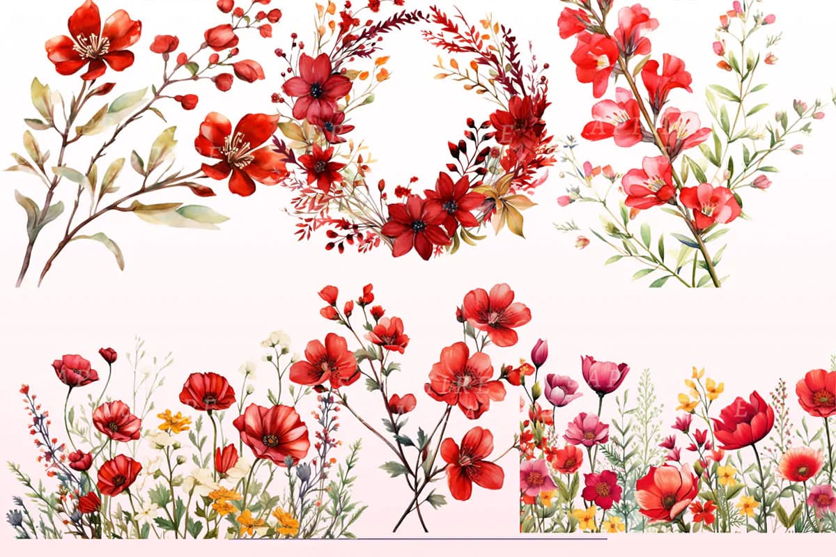 40 طرح PNG گل های کوهی و صحرایی — تصویر ۶