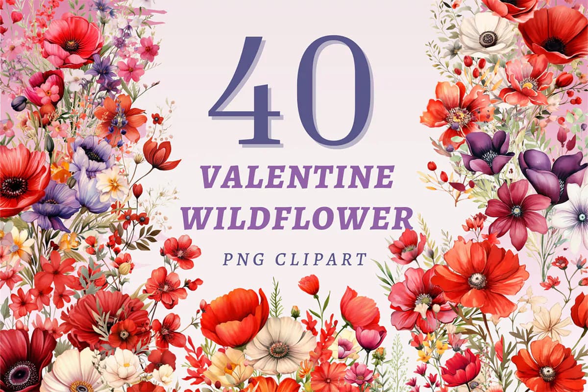 40 طرح PNG گل های کوهی و صحرایی