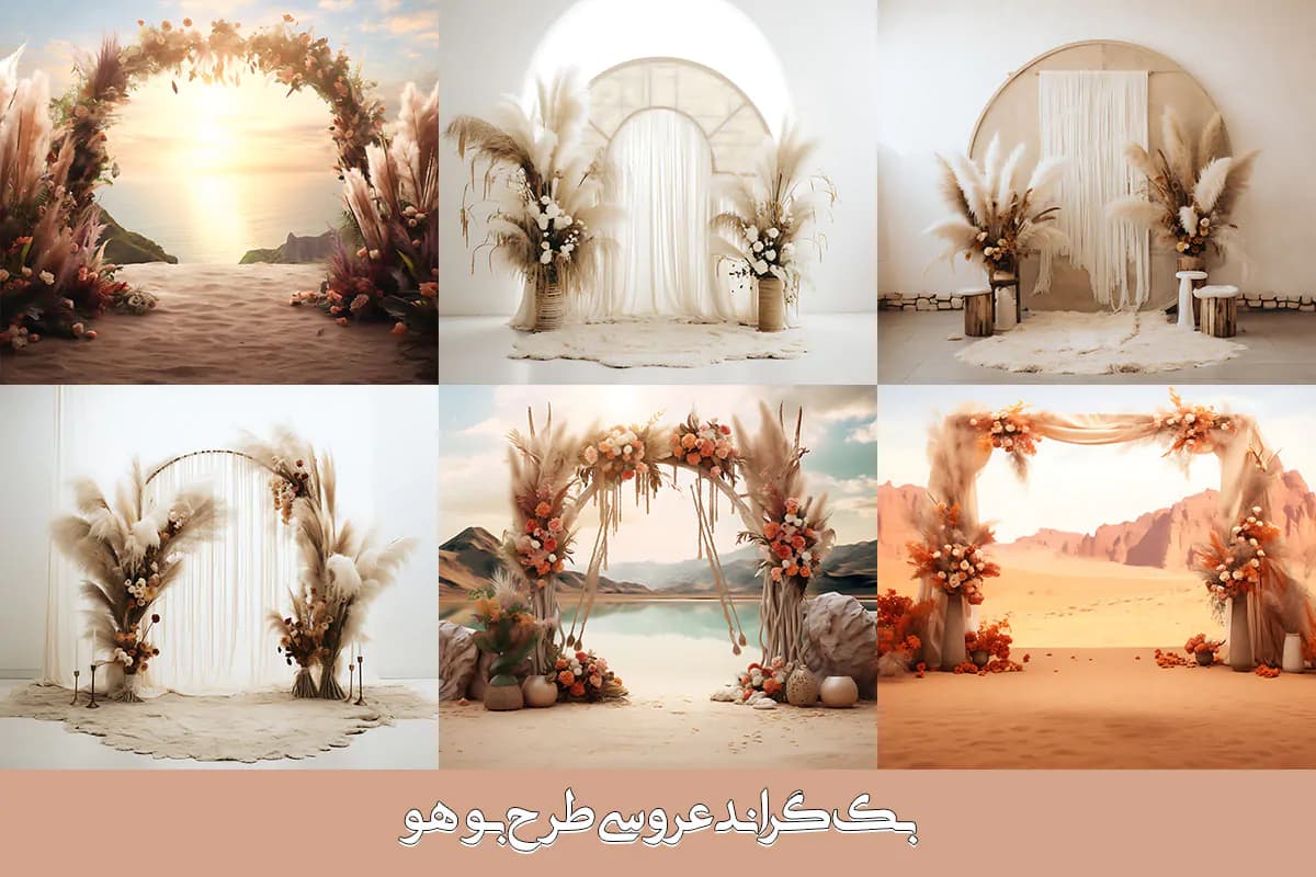 43 بک گراند عروسی بوهو برای آتلیه عکاسی — تصویر ۳