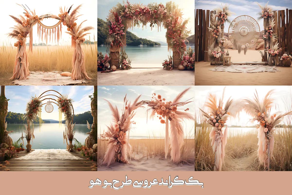 43 بک گراند عروسی بوهو برای آتلیه عکاسی — تصویر ۲