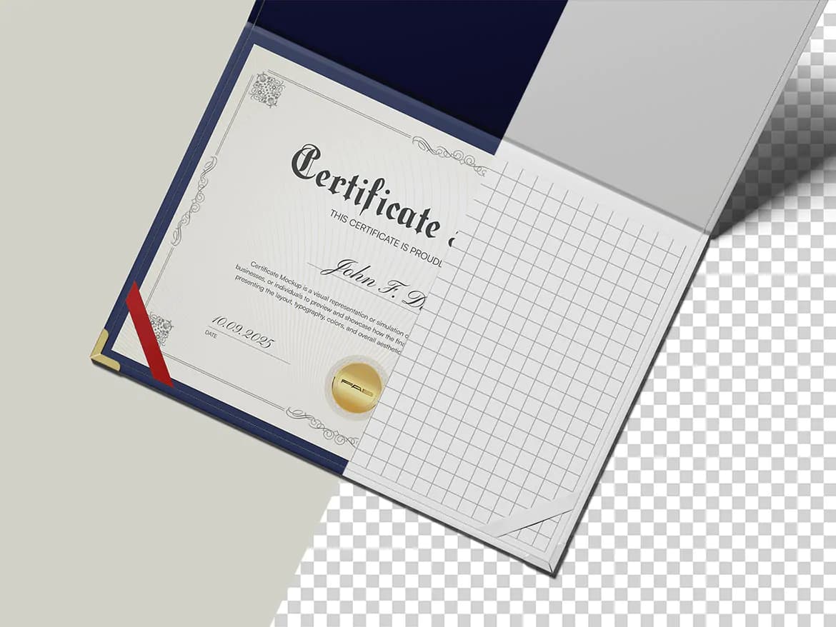 موکاپ لوح تقدیر و سرتیفیکیت — تصویر ۴