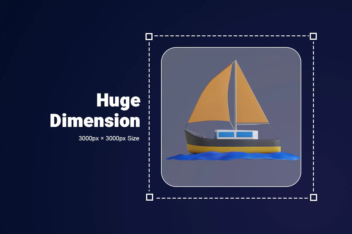 آیکون بندر و اسکله 3D — تصویر ۳