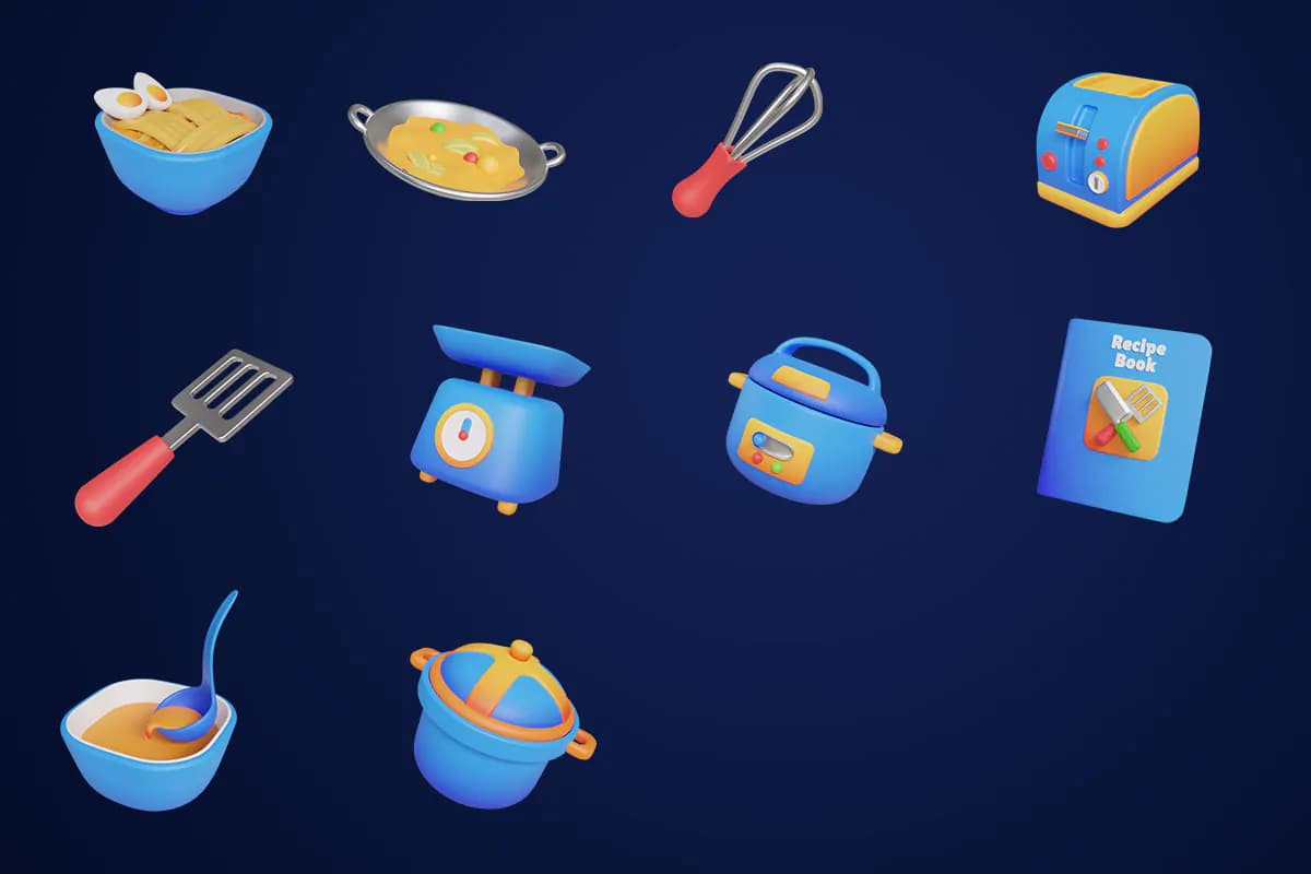 آیکون آشپزی 3D — تصویر ۵