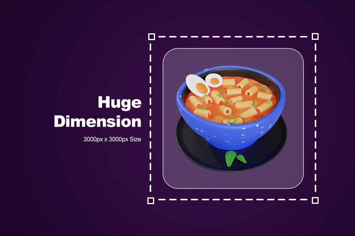 10 آیکون غذای آسیایی 3D — تصویر ۳