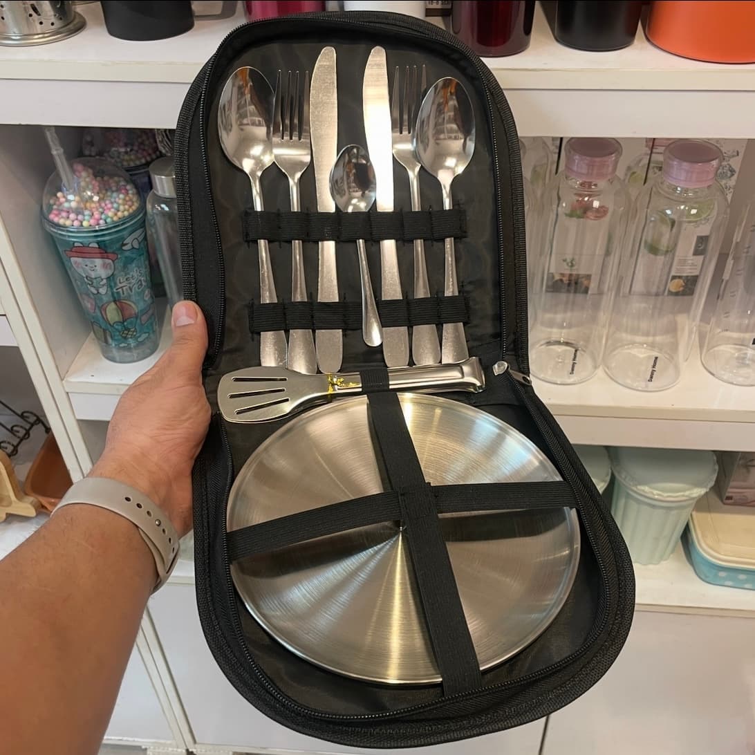 ست ظروف مسافرتی ۱۰ پارچه استیل ۲ نفره وارداتی
