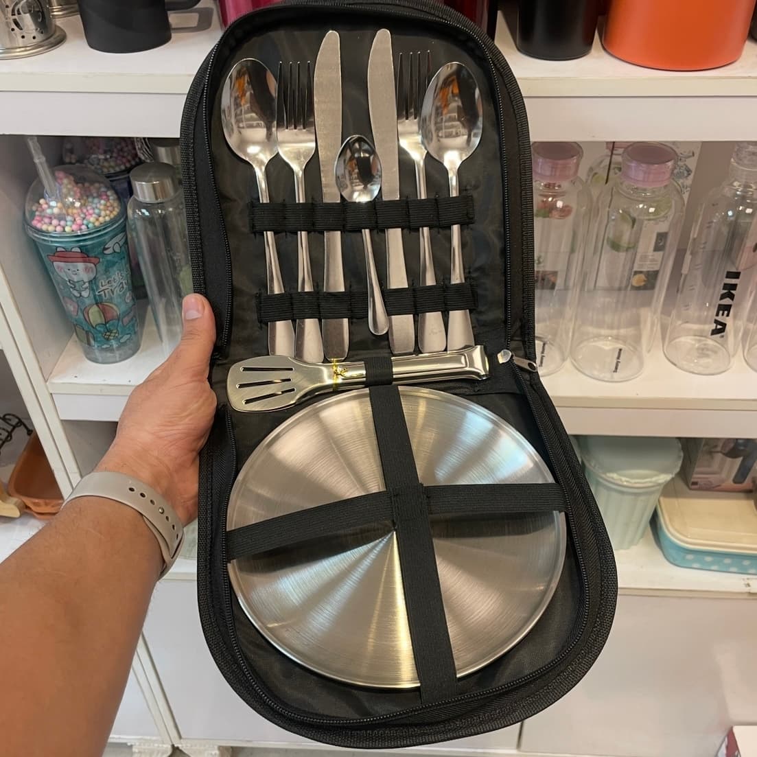 ست ظروف مسافرتی ۱۰ پارچه استیل ۲ نفره وارداتی — تصویر ۴