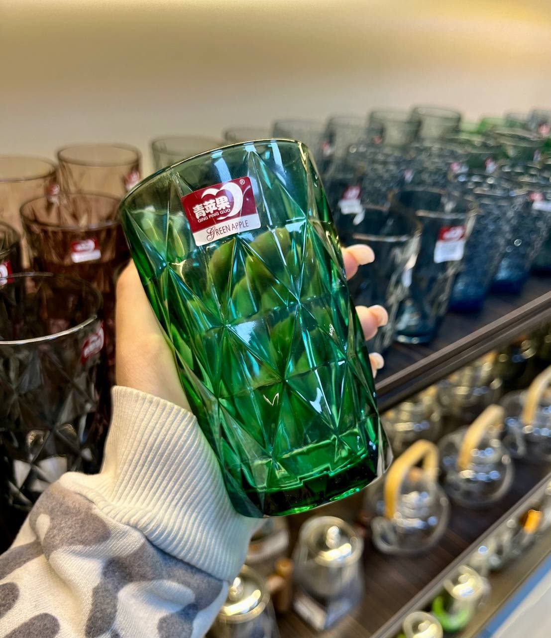 لیوان طرح لوزی 400 میل دلی DELIGLASS – ست 6 عددی سبز