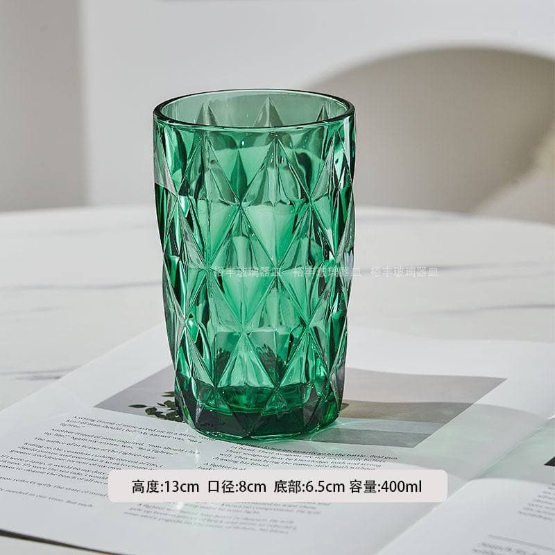 لیوان طرح لوزی 400 میل دلی DELIGLASS – ست 6 عددی سبز — تصویر ۲