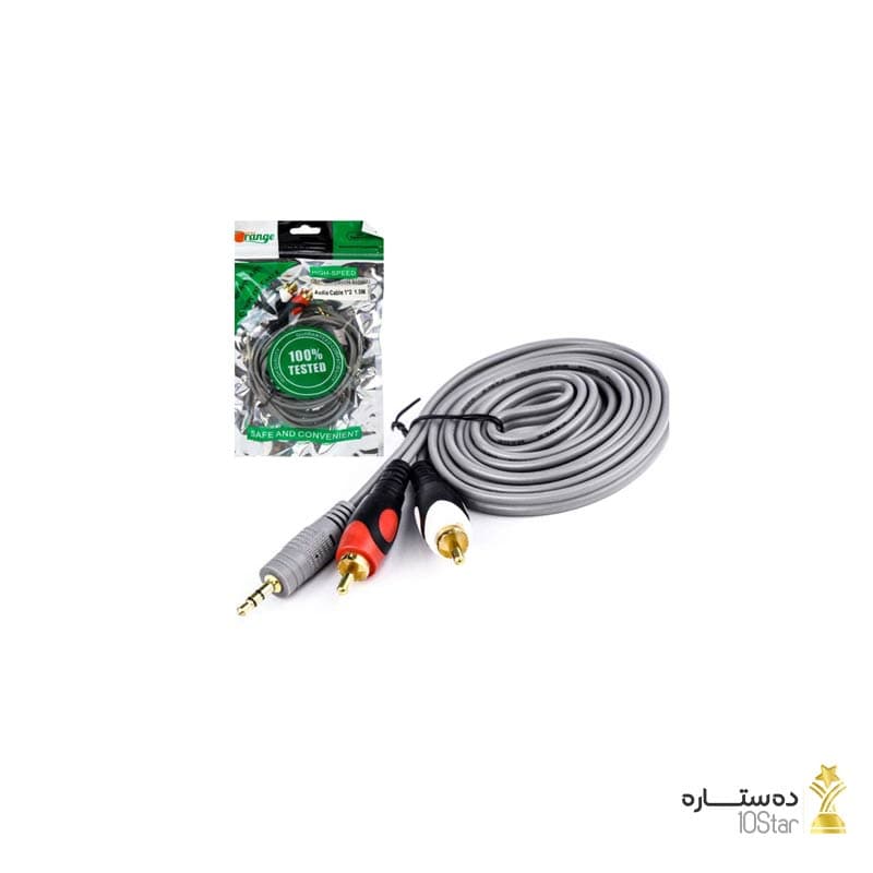 کابل صدا 1 به 2 RCA ضخیم اورنج 1.5 متری (Orange)