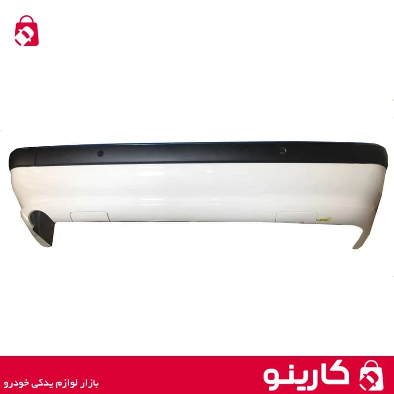 سپر عقب پژو پارس کروز رنگ سفید با دیاق و قاب سنسور