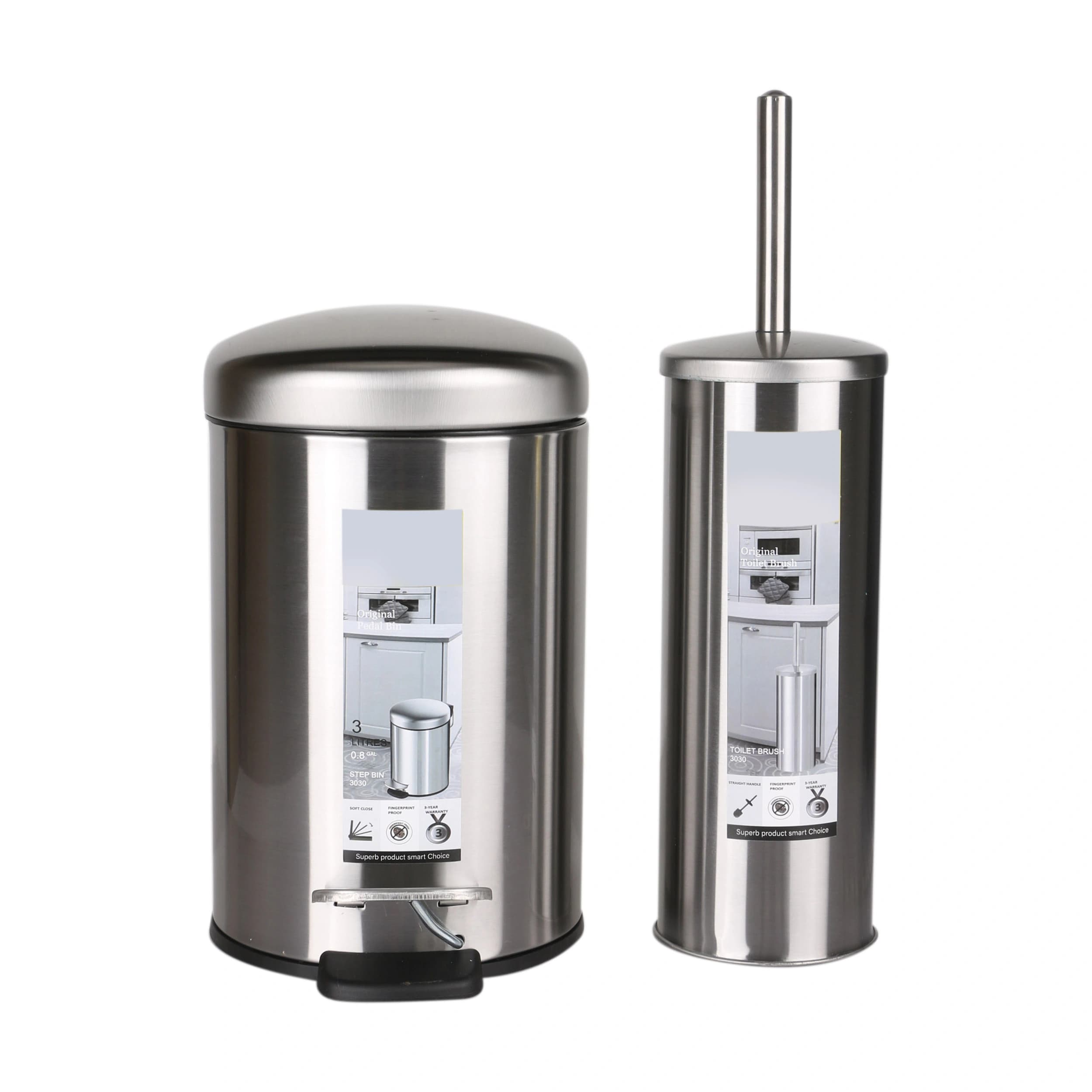 ست سطل زباله و فرچه دلفین مدل Pry-33-C