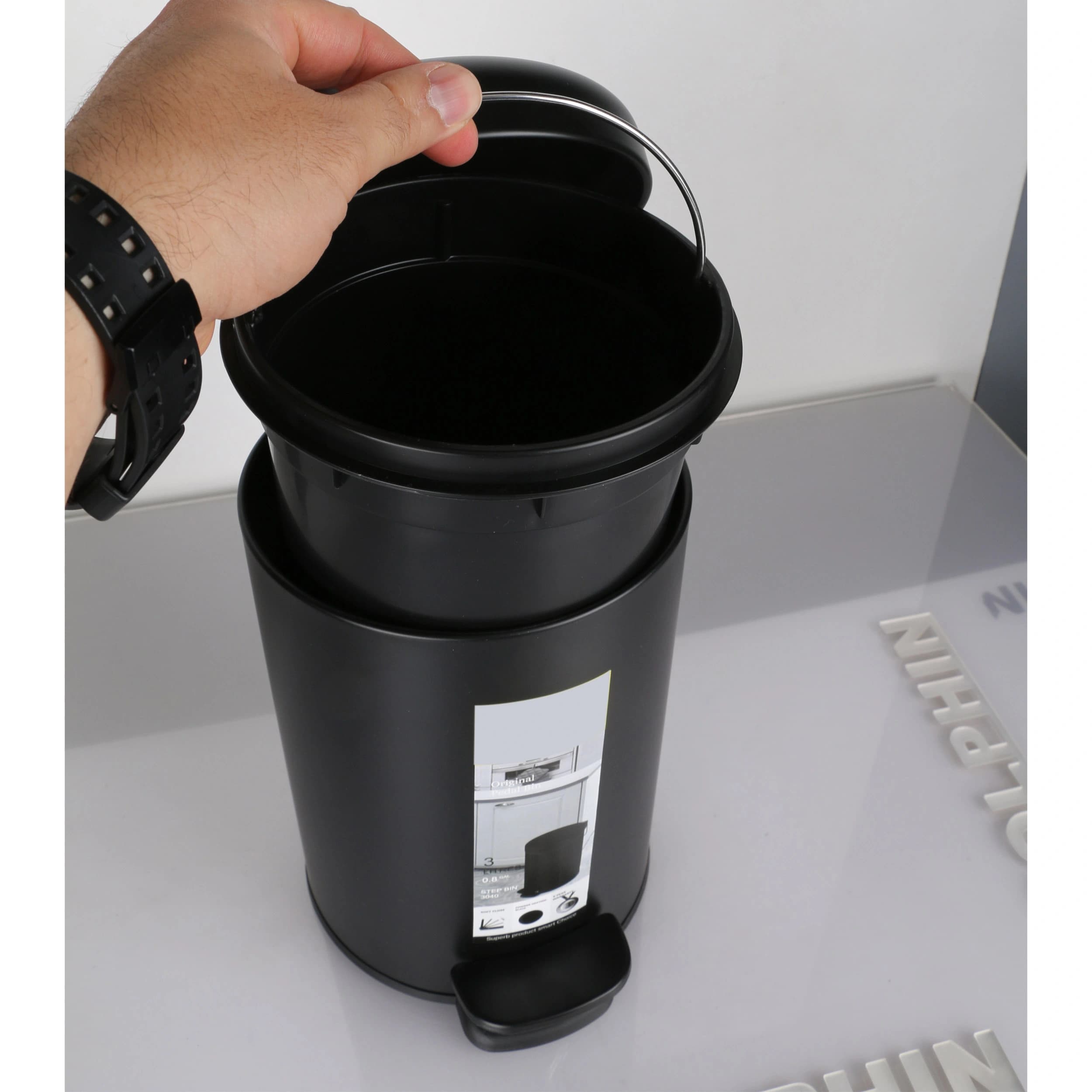ست سطل زباله و فرچه دلفین مدل pry-33-BL — تصویر ۳