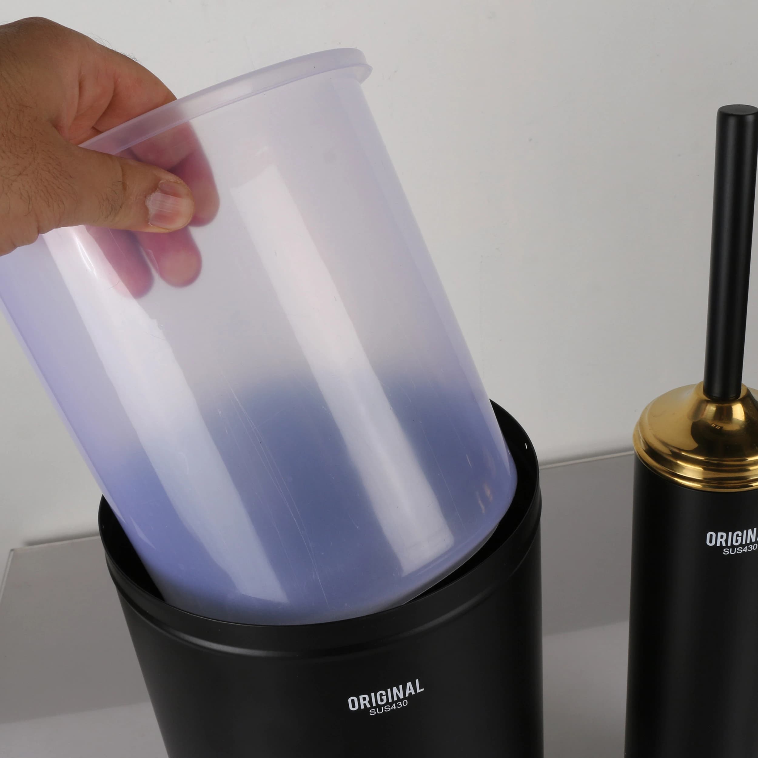 ست سطل زباله و فرچه دلفین مدل Pr-44-GB — تصویر ۵