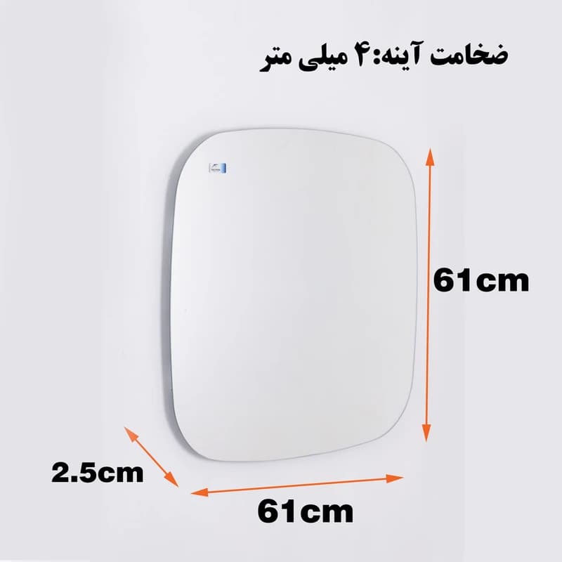 آینه سرویس بهداشتی دلفین مدل ضدبخار HT-SQ-61 — تصویر ۴