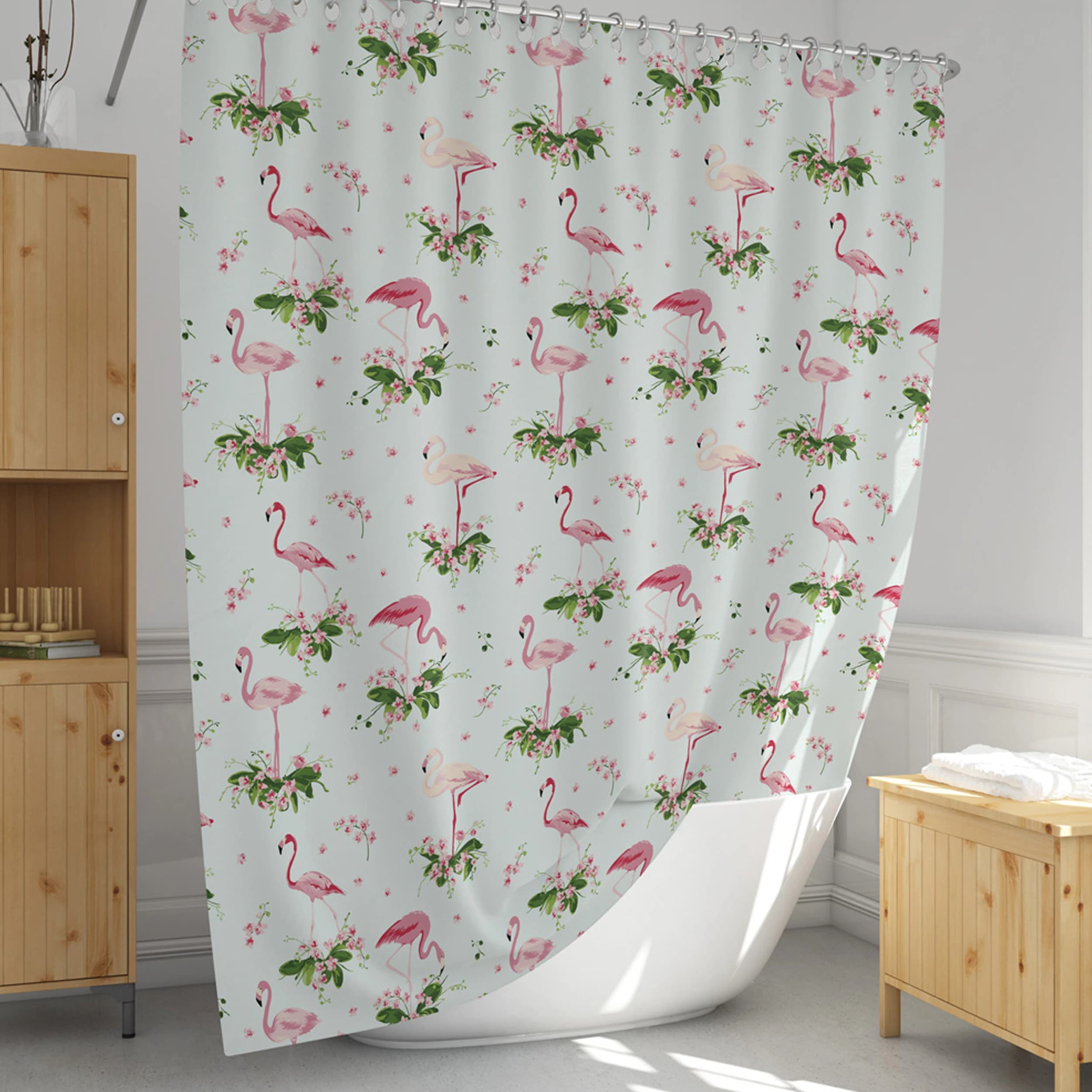 پرده حمام دلفین مدل EV-9888 سایز 180×200سانتی متر