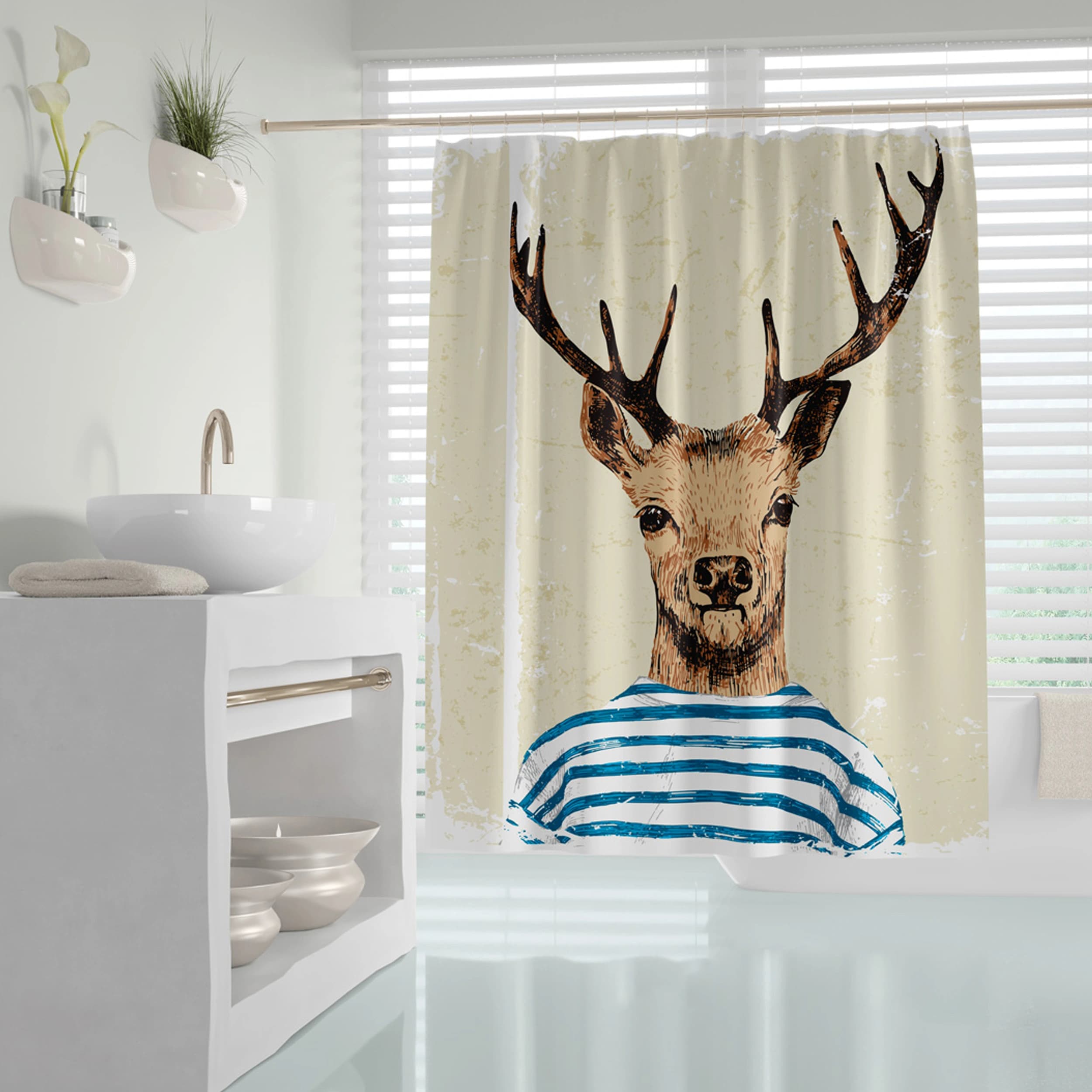 پرده حمام دلفین مدل Mr.Deer سایز 180×200 سانتی متر — تصویر ۶
