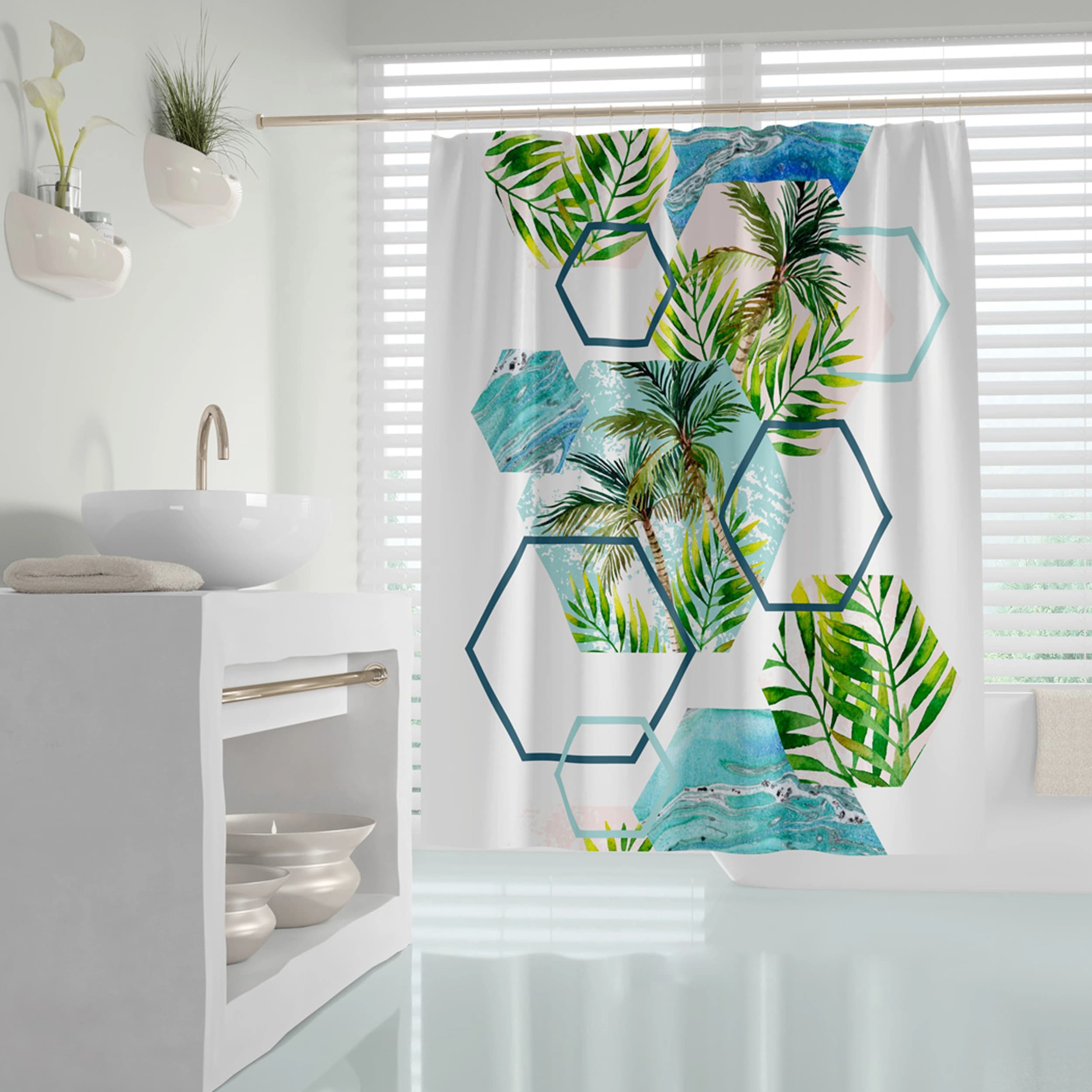 پرده حمام دلفین مدل Island سایز 180×200 سانتی متر — تصویر ۶