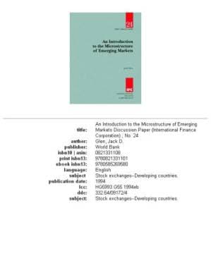 دانلود کتاب An Introduction to the Microstructure of Emerging Markets (Discussion Paper (International Finance Corporation))