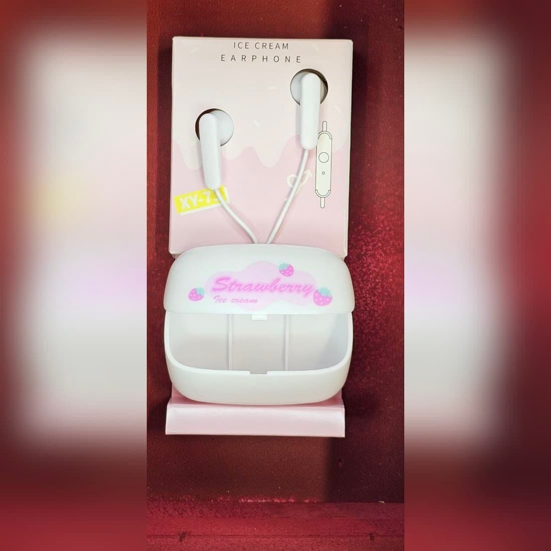 هندزفری عروسکی کيف دار xy-73ice cream توت فرنگی — تصویر ۲