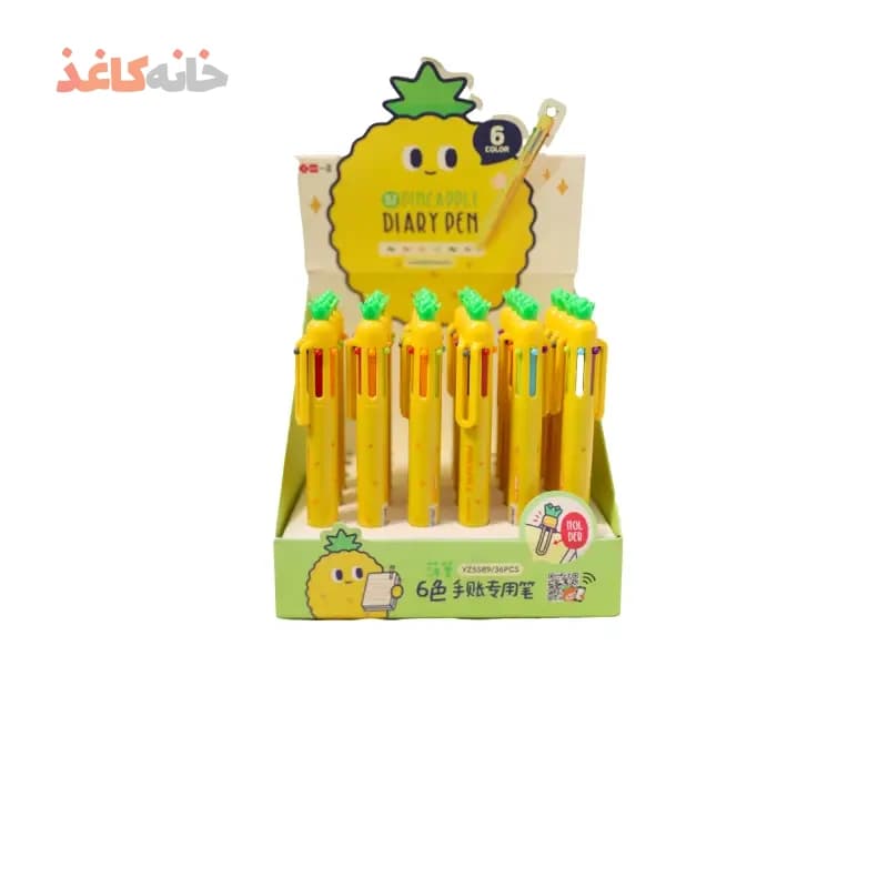 خودکار فشاری 6رنگ طرح اناناس — تصویر ۴