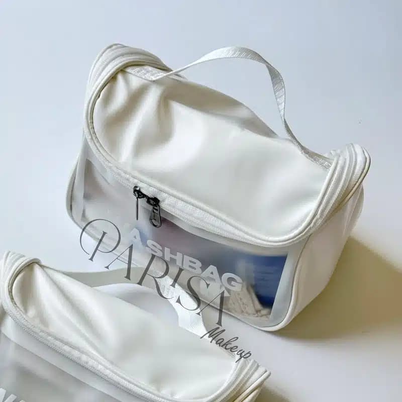 کیف آرایشی Washbag مدل چمدونی رنگ سفید — تصویر ۵
