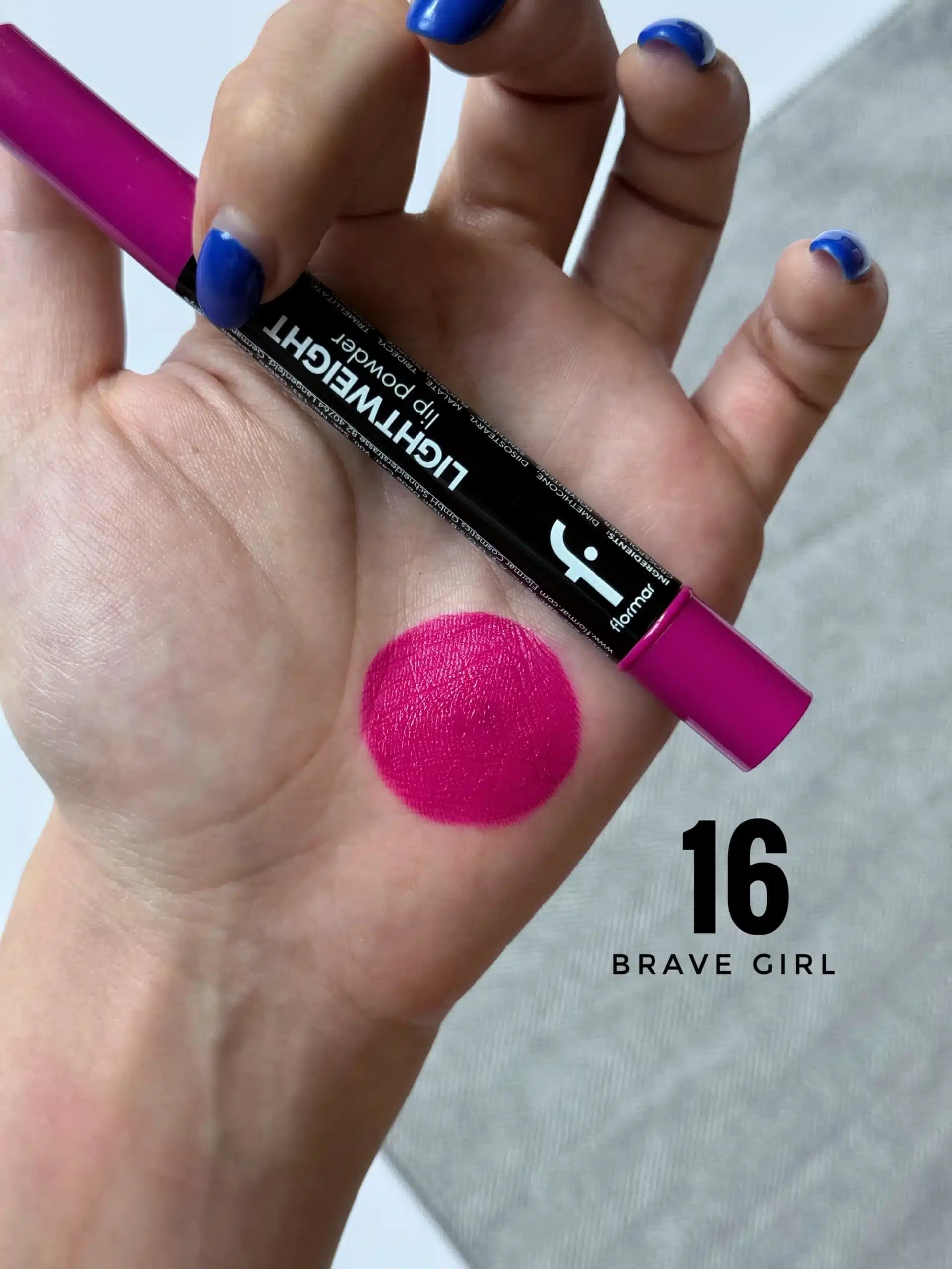 رژلب مایع سر اسفنجی فلورمار Flormar مدل Lightweight Lip Powder کد 016 — تصویر ۲