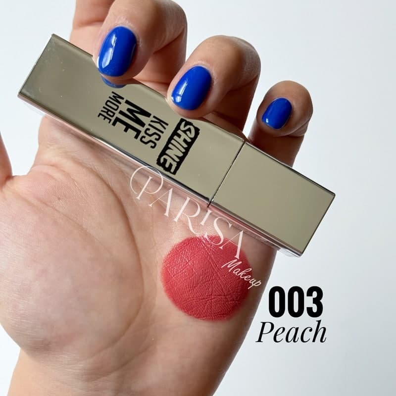 رژلب مایع شاین فلورمار flormar مدل Kiss Me More SHINE کد 003(رنگ Peach)