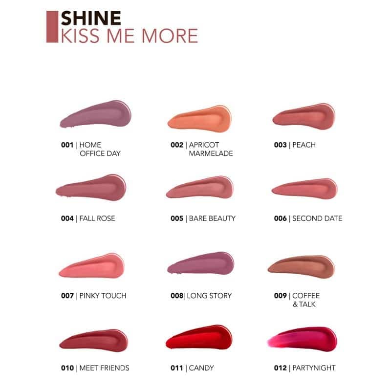 رژلب مایع شاین فلورمار flormar مدل Kiss Me More SHINE کد 003(رنگ Peach) — تصویر ۳