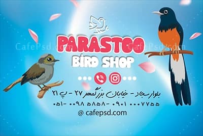 نمونه کارت ویزیت پرنده فروشی — تصویر ۳