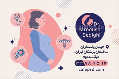 کارت ویزیت متخصص زنان و زایمان با قابلیت ویرایش — تصویر ۲