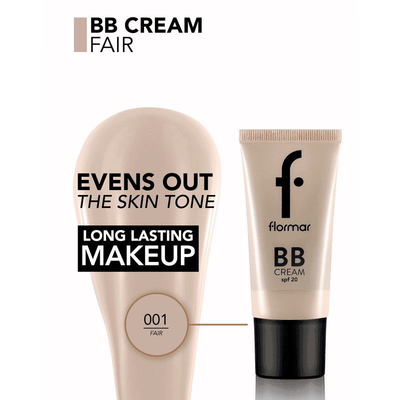 بی بی کرم SPF20 فلورمار flormar BB Cream کد 001(رنگ Fair) — تصویر ۲