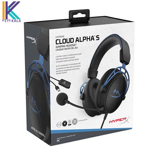 هدست مخصوص بازی هایپرایکس مدل HyperX CLOUD Alpha S Blue — تصویر ۲