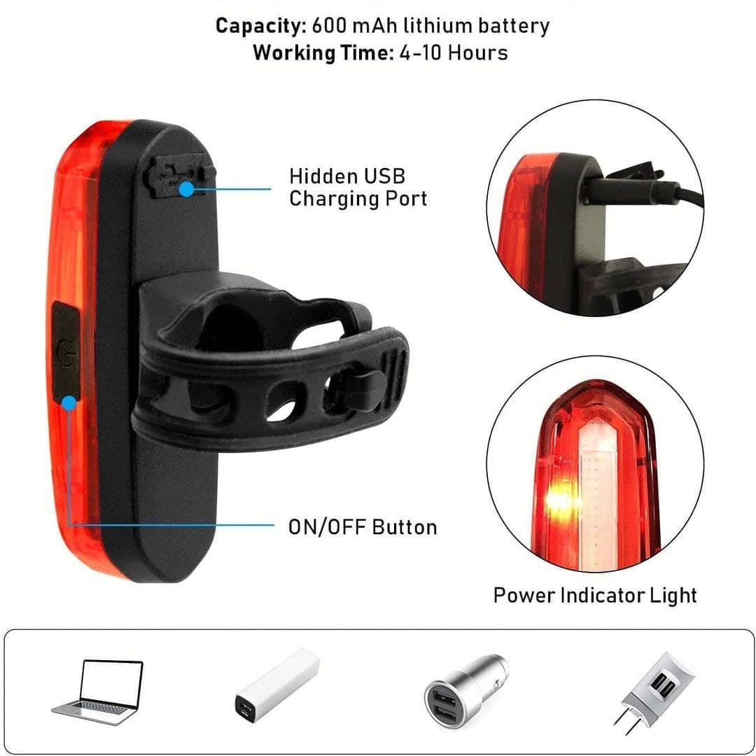 چراغ خطر شارژی دوچرخه LED BL69 — تصویر ۶
